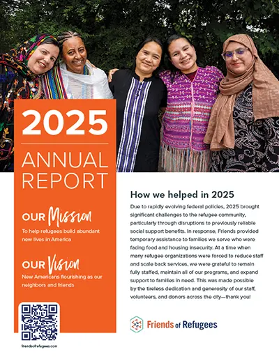 Friends of Refugees 2025 Annual Report cover